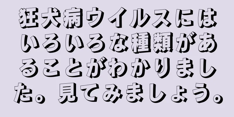 狂犬病ウイルスにはいろいろな種類があることがわかりました。見てみましょう。