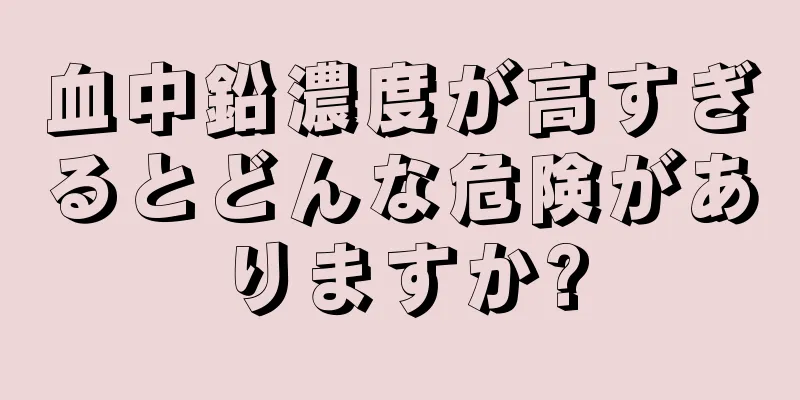 血中鉛濃度が高すぎるとどんな危険がありますか?