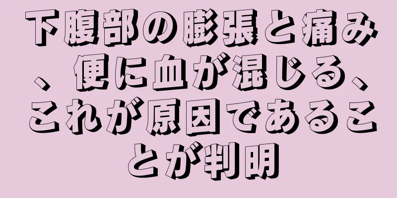 下腹部の膨張と痛み、便に血が混じる、これが原因であることが判明