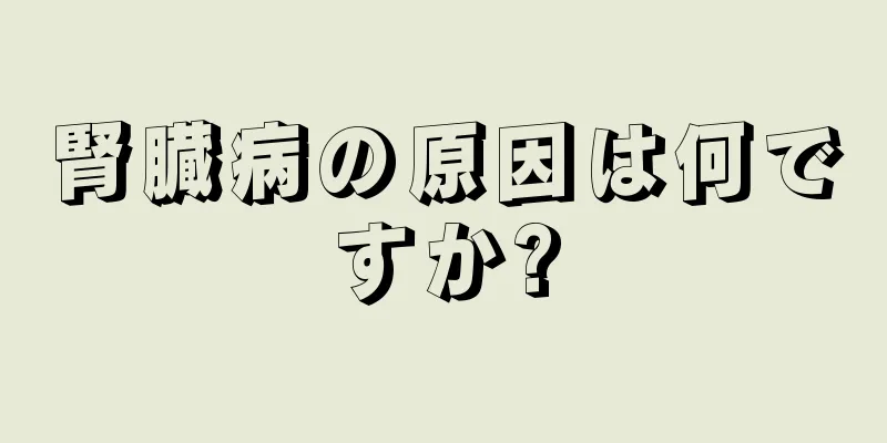 腎臓病の原因は何ですか?