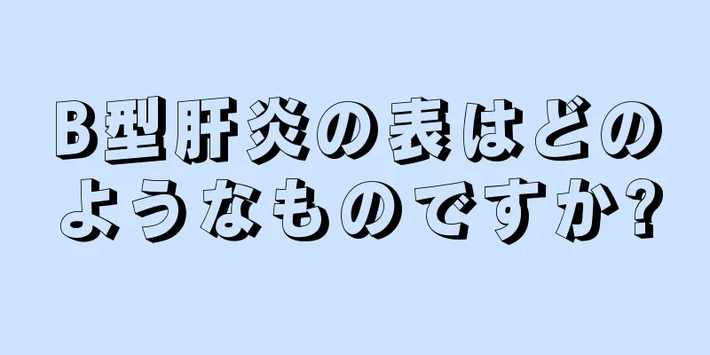 B型肝炎の表はどのようなものですか?