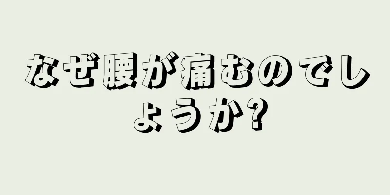 なぜ腰が痛むのでしょうか?