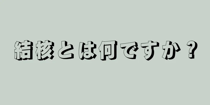 結核とは何ですか？