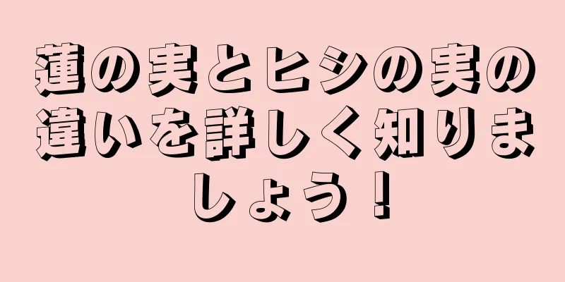 蓮の実とヒシの実の違いを詳しく知りましょう！