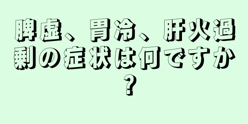 脾虚、胃冷、肝火過剰の症状は何ですか？