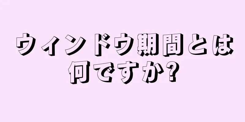 ウィンドウ期間とは何ですか?