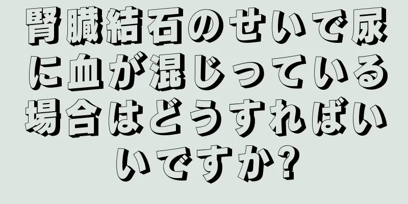 腎臓結石のせいで尿に血が混じっている場合はどうすればいいですか?