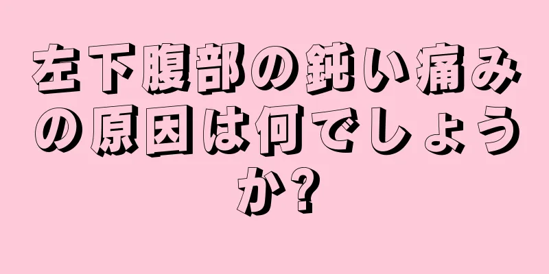 左下腹部の鈍い痛みの原因は何でしょうか?