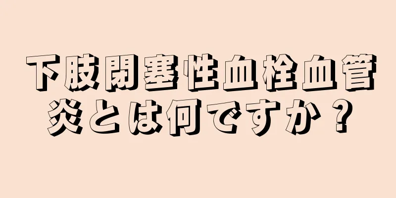 下肢閉塞性血栓血管炎とは何ですか？