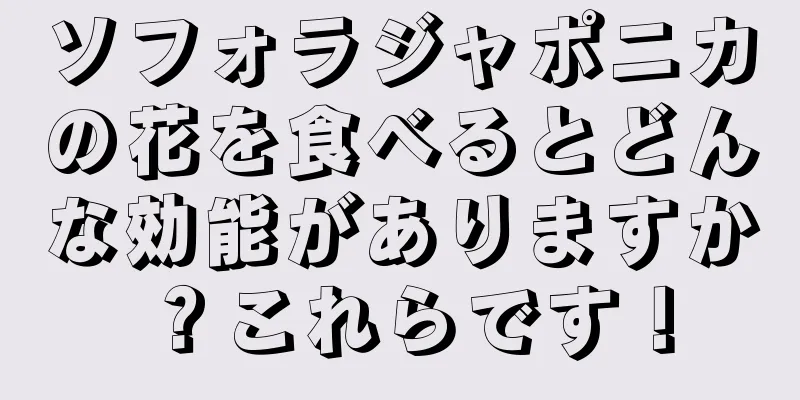 ソフォラジャポニカの花を食べるとどんな効能がありますか？これらです！