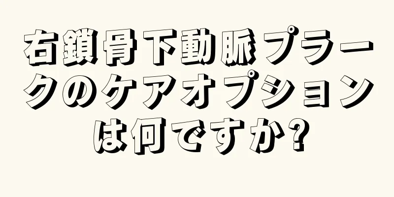 右鎖骨下動脈プラークのケアオプションは何ですか?