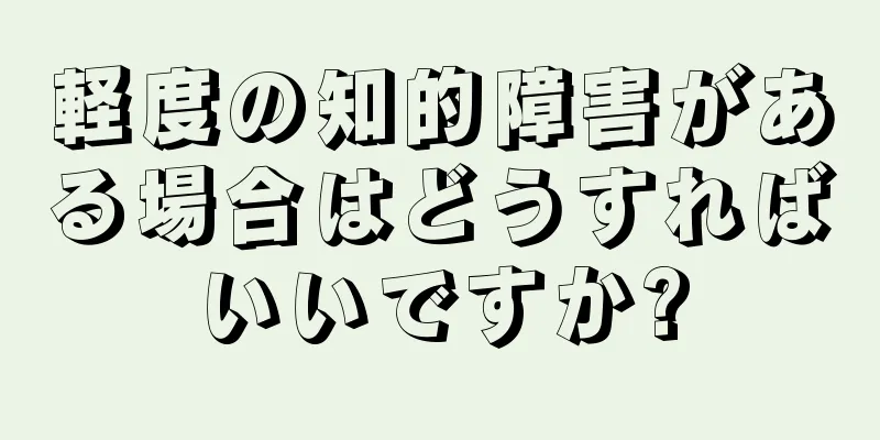 軽度の知的障害がある場合はどうすればいいですか?