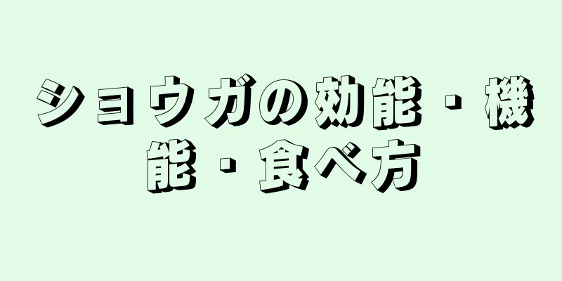 ショウガの効能・機能・食べ方