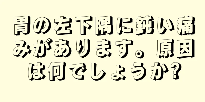 胃の左下隅に鈍い痛みがあります。原因は何でしょうか?