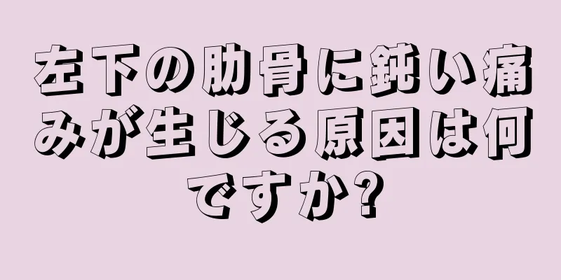 左下の肋骨に鈍い痛みが生じる原因は何ですか?