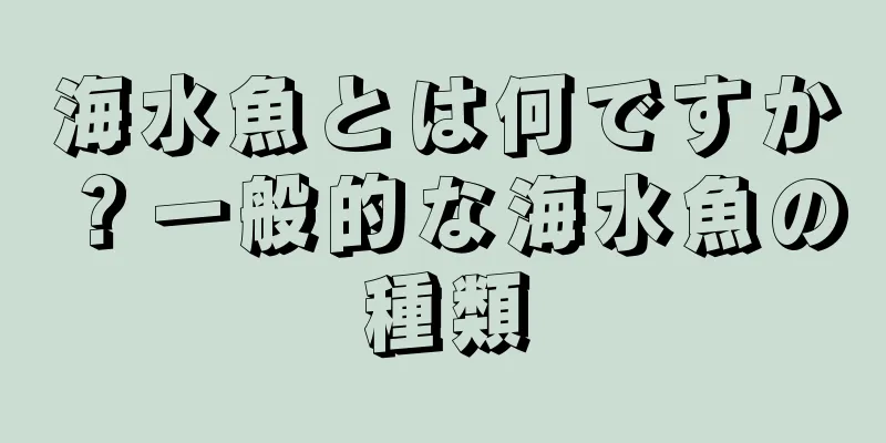 海水魚とは何ですか？一般的な海水魚の種類