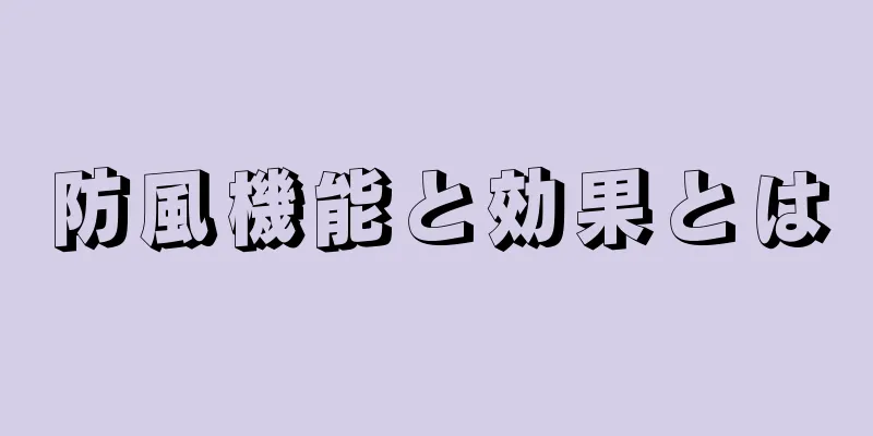 防風機能と効果とは