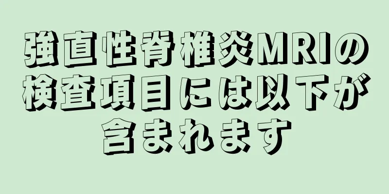 強直性脊椎炎MRIの検査項目には以下が含まれます