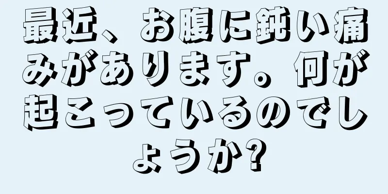 最近、お腹に鈍い痛みがあります。何が起こっているのでしょうか?