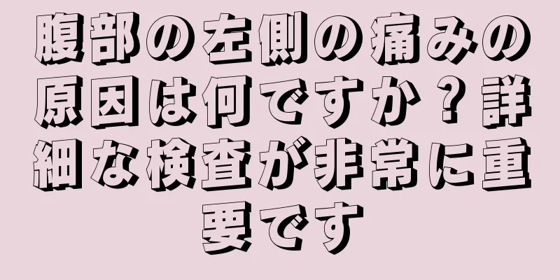 腹部の左側の痛みの原因は何ですか？詳細な検査が非常に重要です