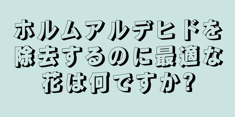 ホルムアルデヒドを除去するのに最適な花は何ですか?