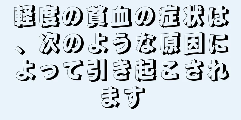 軽度の貧血の症状は、次のような原因によって引き起こされます