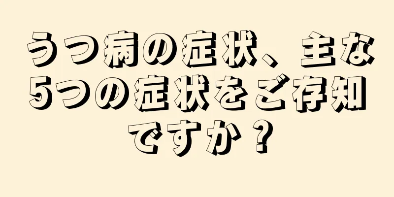 うつ病の症状、主な5つの症状をご存知ですか？