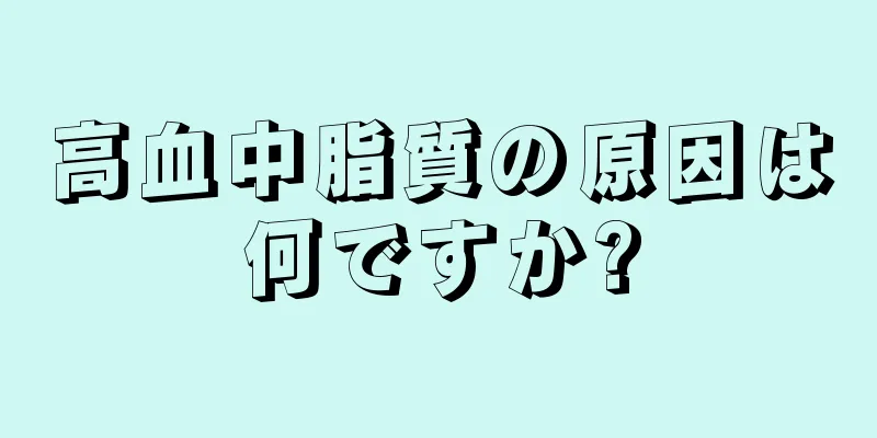 高血中脂質の原因は何ですか?