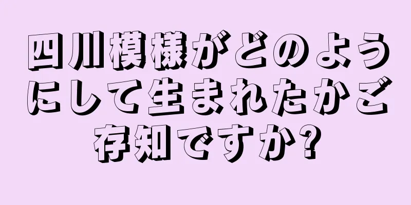 四川模様がどのようにして生まれたかご存知ですか?