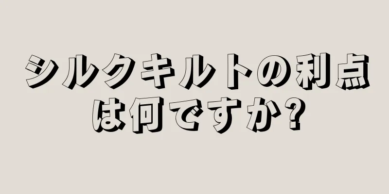 シルクキルトの利点は何ですか?