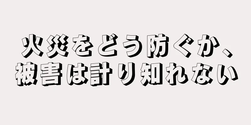 火災をどう防ぐか、被害は計り知れない