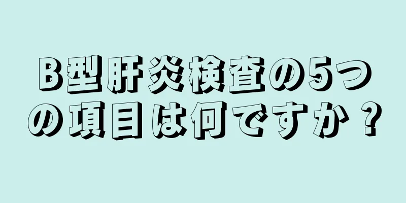 B型肝炎検査の5つの項目は何ですか？