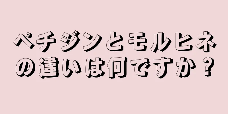 ペチジンとモルヒネの違いは何ですか？