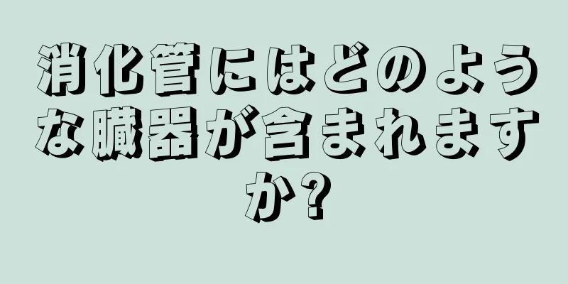 消化管にはどのような臓器が含まれますか?