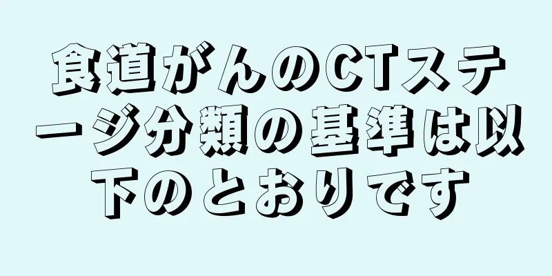 食道がんのCTステージ分類の基準は以下のとおりです