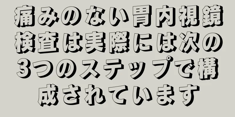 痛みのない胃内視鏡検査は実際には次の3つのステップで構成されています