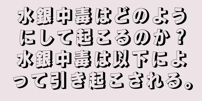 水銀中毒はどのようにして起こるのか？水銀中毒は以下によって引き起こされる。