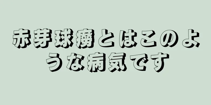 赤芽球癆とはこのような病気です