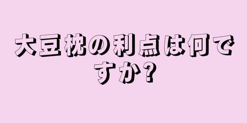 大豆枕の利点は何ですか?