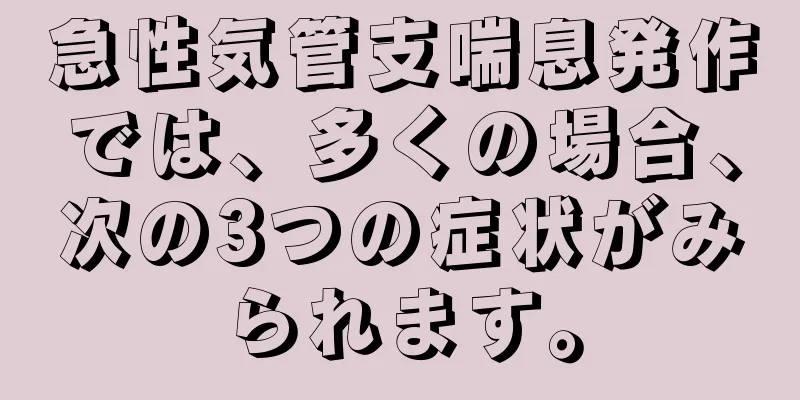 急性気管支喘息発作では、多くの場合、次の3つの症状がみられます。