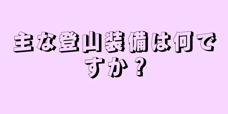 主な登山装備は何ですか？