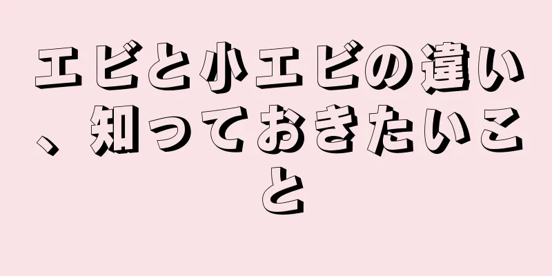 エビと小エビの違い、知っておきたいこと