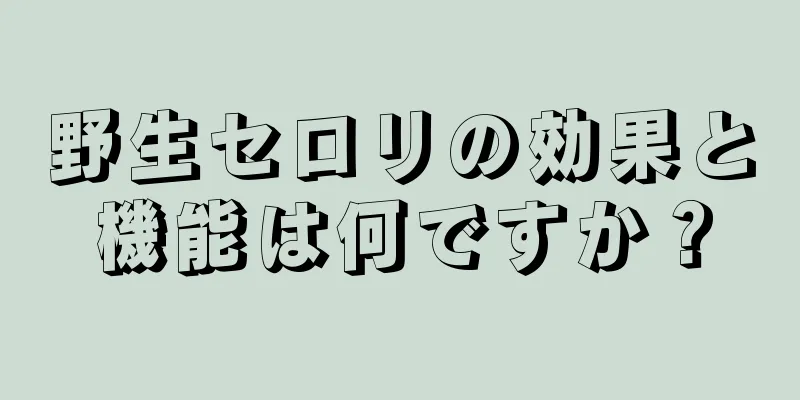 野生セロリの効果と機能は何ですか？