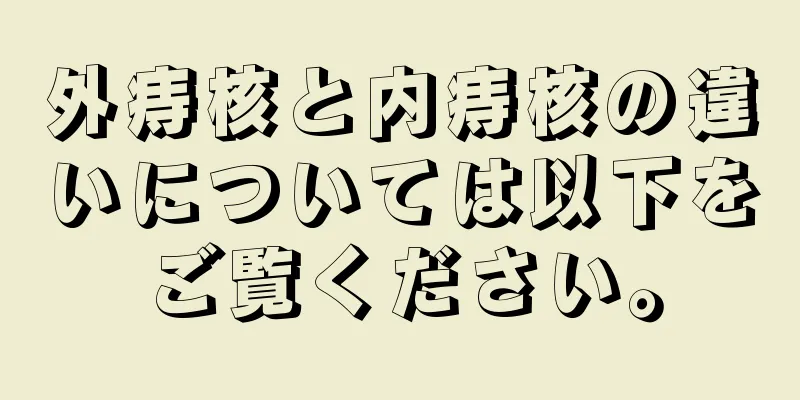 外痔核と内痔核の違いについては以下をご覧ください。