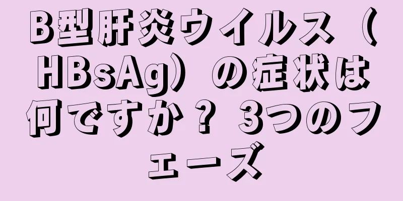 B型肝炎ウイルス（HBsAg）の症状は何ですか？ 3つのフェーズ