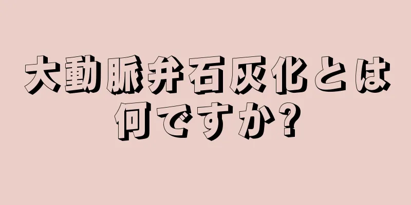 大動脈弁石灰化とは何ですか?