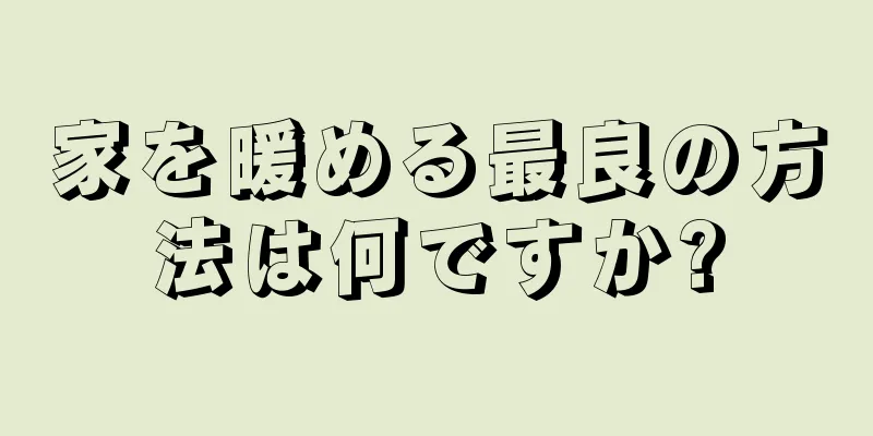 家を暖める最良の方法は何ですか?