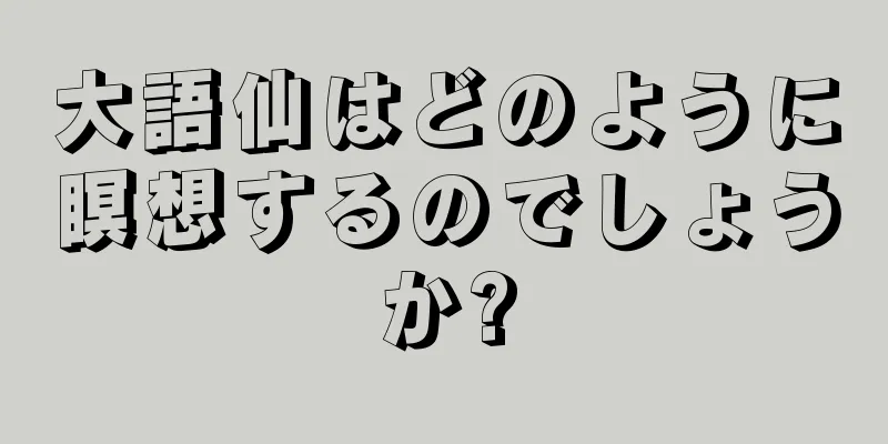 大語仙はどのように瞑想するのでしょうか?