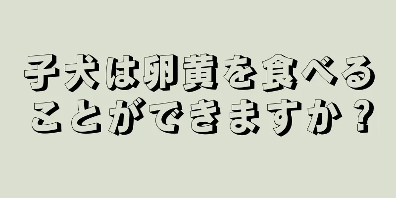 子犬は卵黄を食べることができますか？