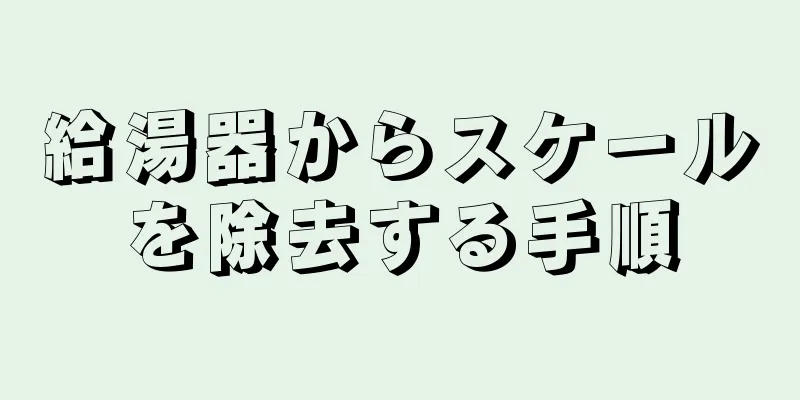 給湯器からスケールを除去する手順